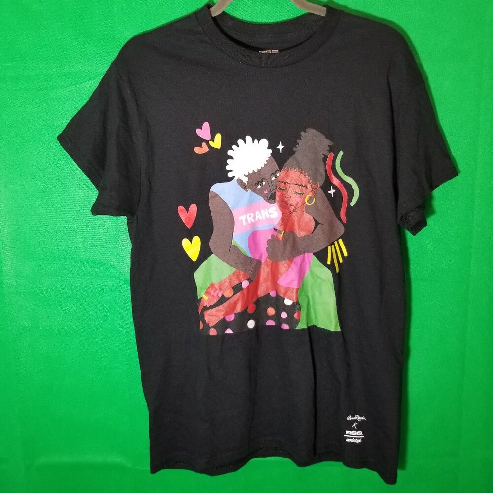 RSQ x Society6 Shantell Martin Collab Artist Shirt Vibrant Trans Love Art NWOT